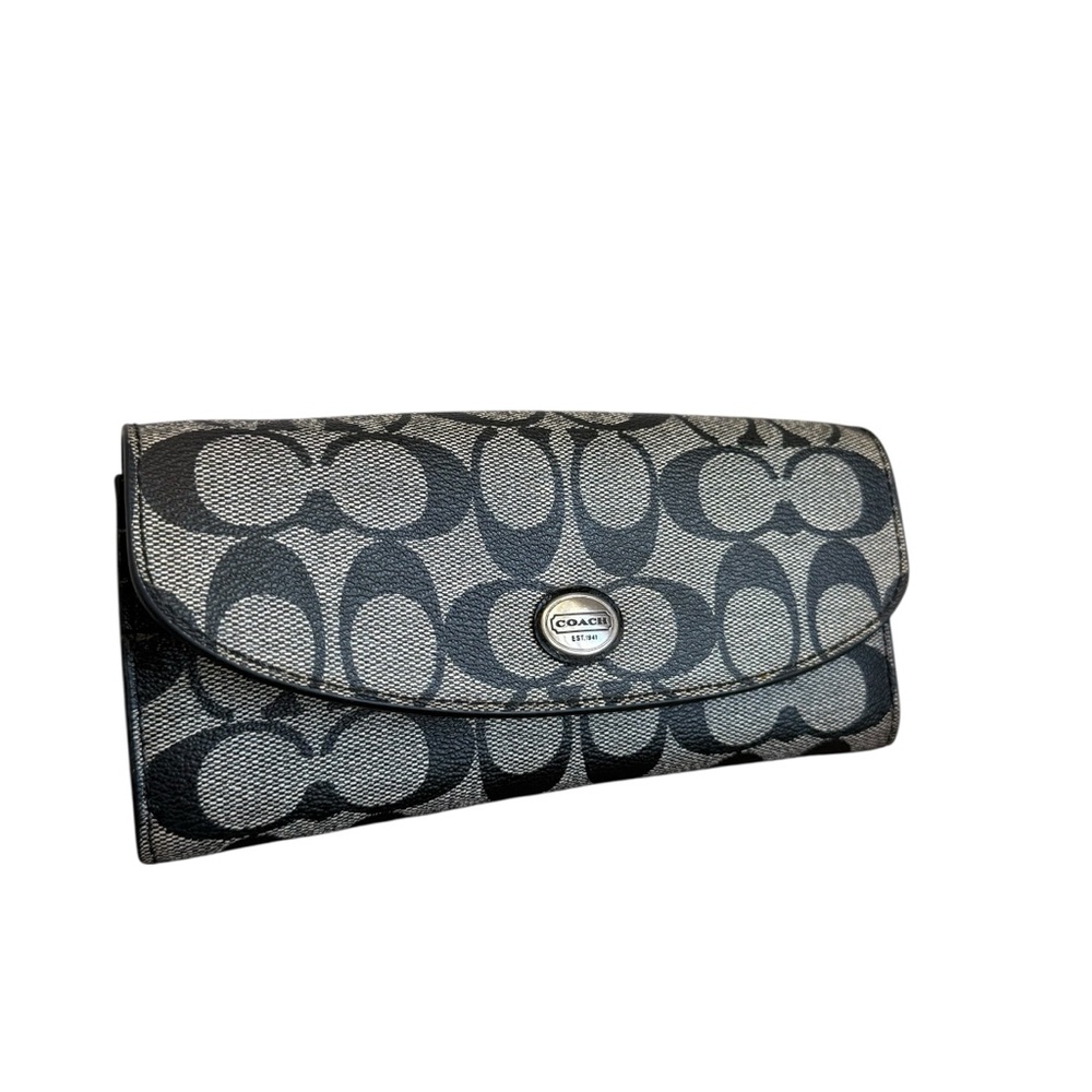 Coach Signature Black and Gray Wallet